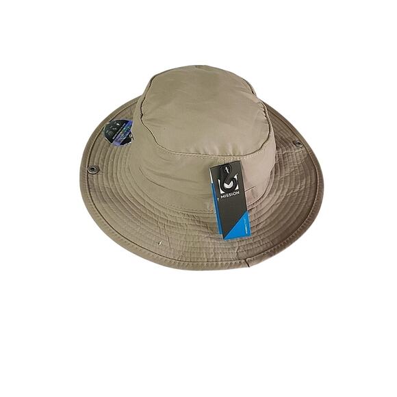 Mission Khaki Cooling UPF 50 Wide Brim Boonie Drawstring Unisex Bucket Hat NWT - Picture 2 of 2